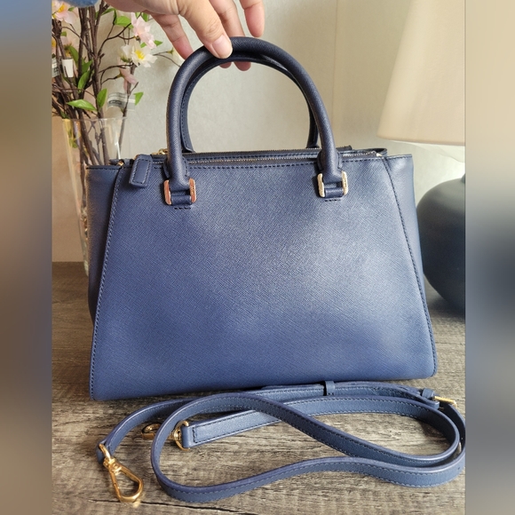 MCM Handbags - MCM Blue saffiano leather 2way bag
